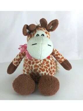 Best Made Toys Valentine's Giraffe Wearing Pink Bow 12" Plush